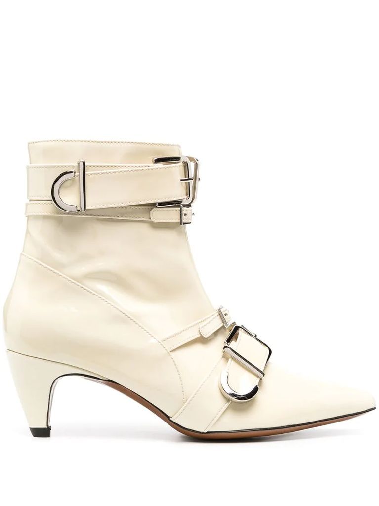 multi-buckle ankle boots