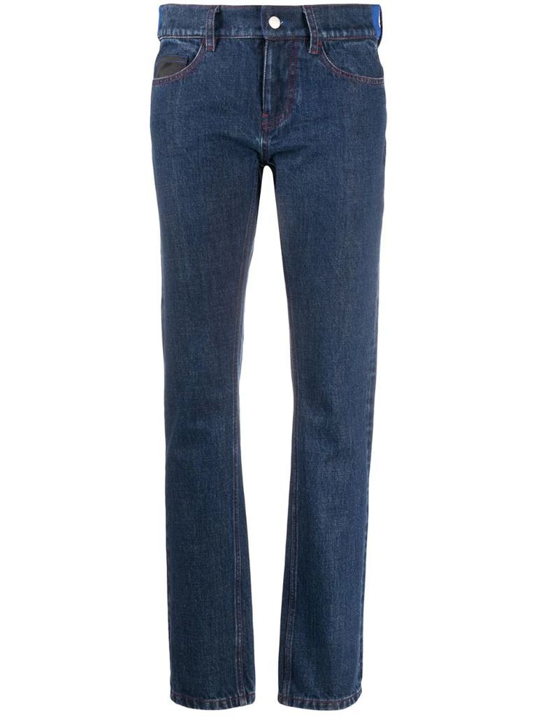 slim-fit panelled jeans