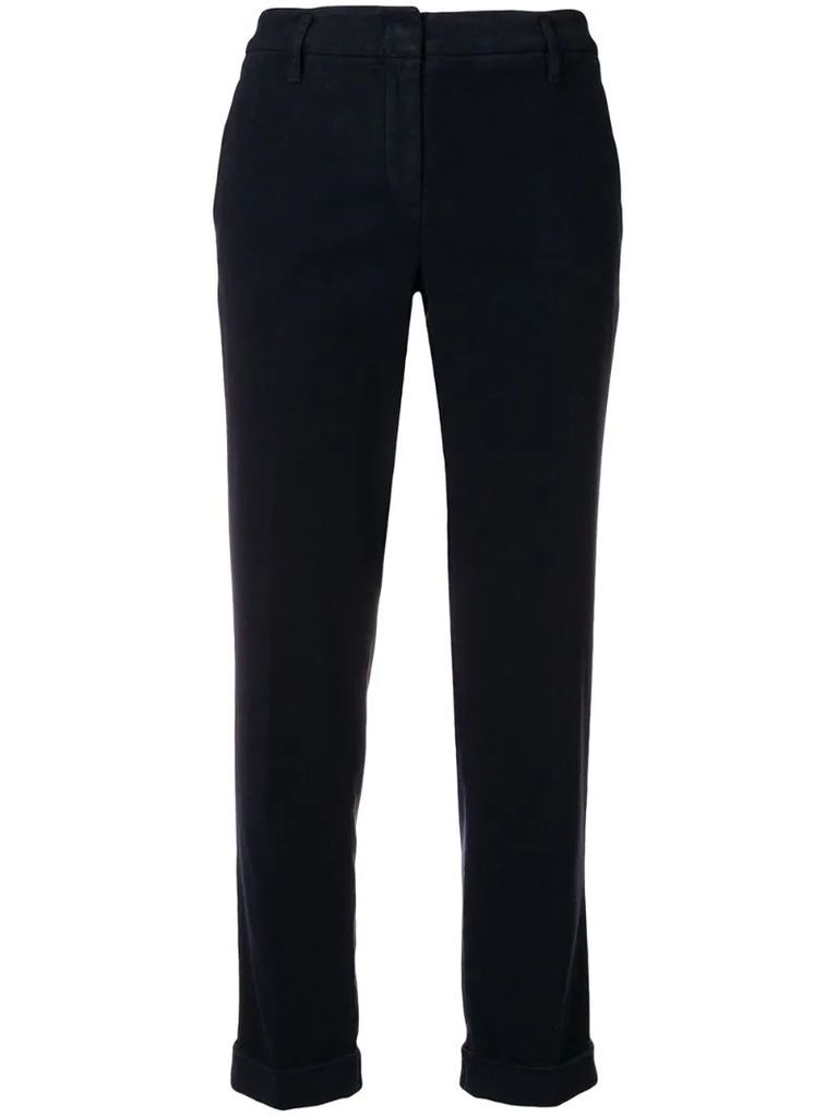 cuff cropped trousers