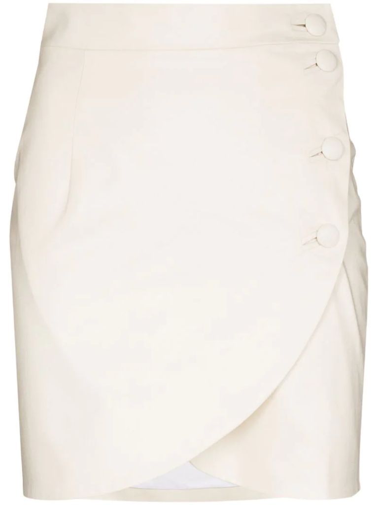 button-up tulip mini skirt