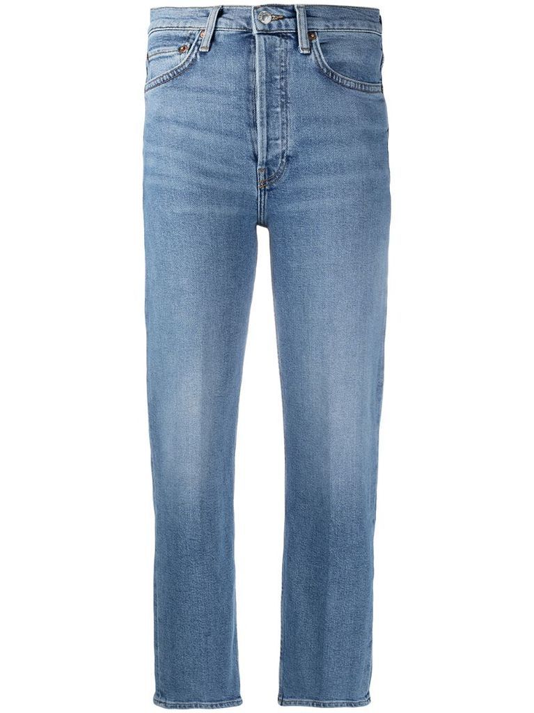 button-fly cropped jeans