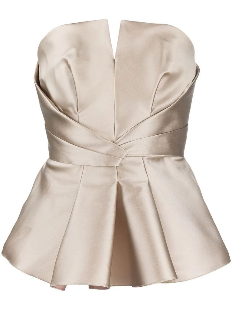 knot-detailing strapless top