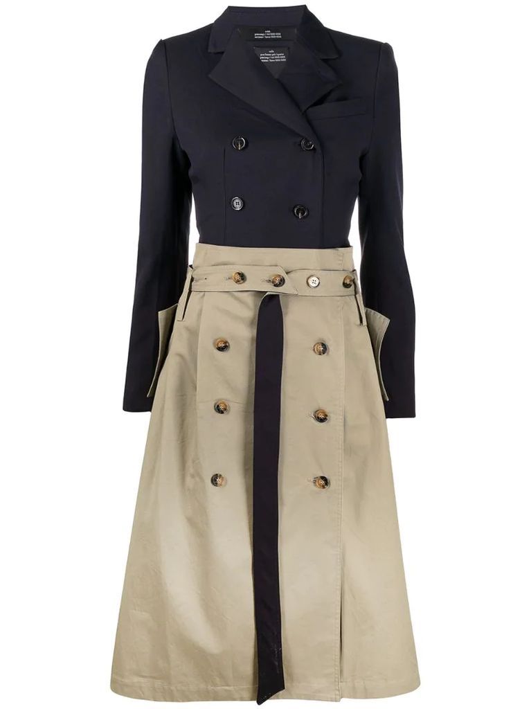 two-tone trench dress