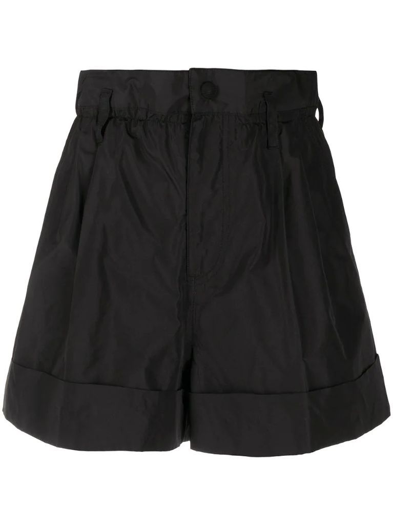 high-waist paperbag shorts