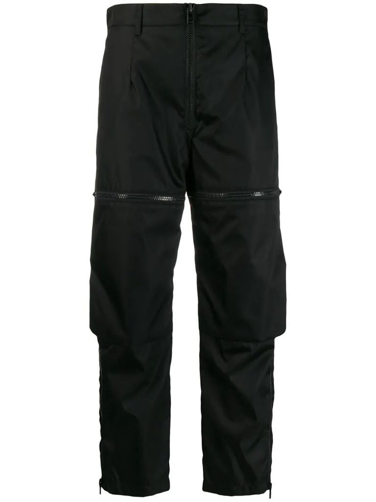 technical fabric cargo trousers