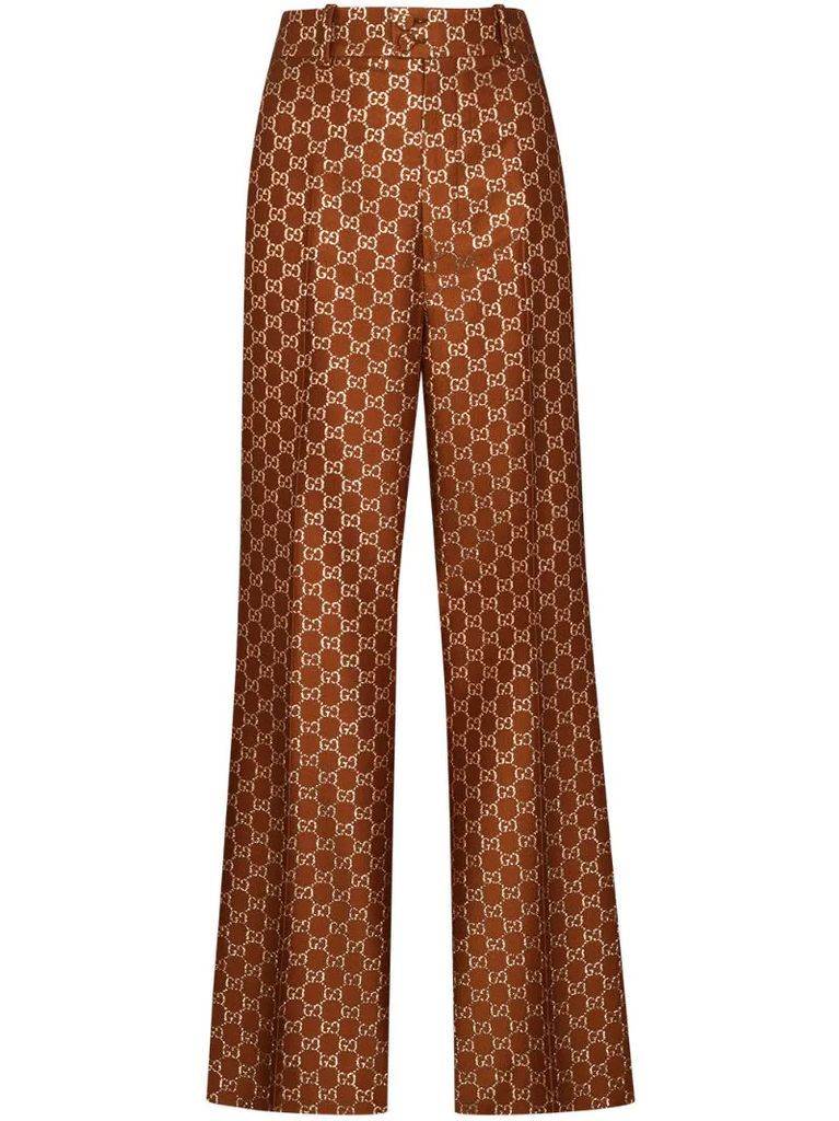 GG jacquard flared trousers