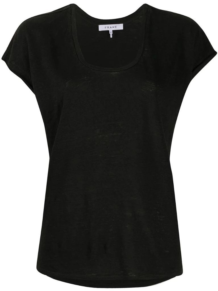 scoop-neck fitted T-shirt