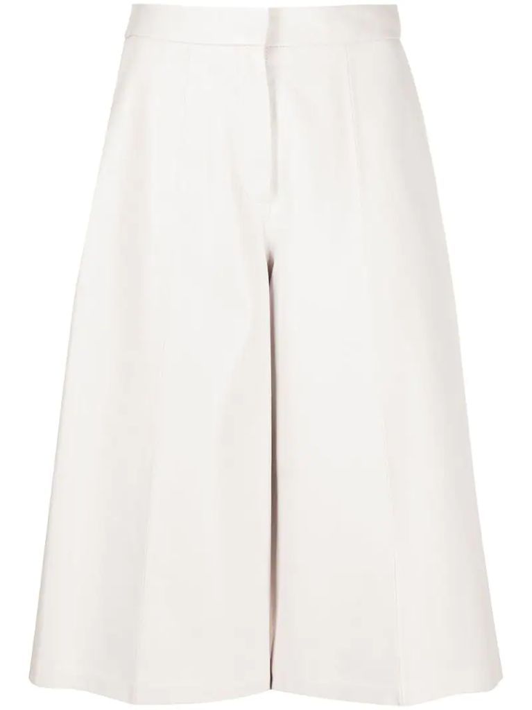 leather cropped palazzo trousers