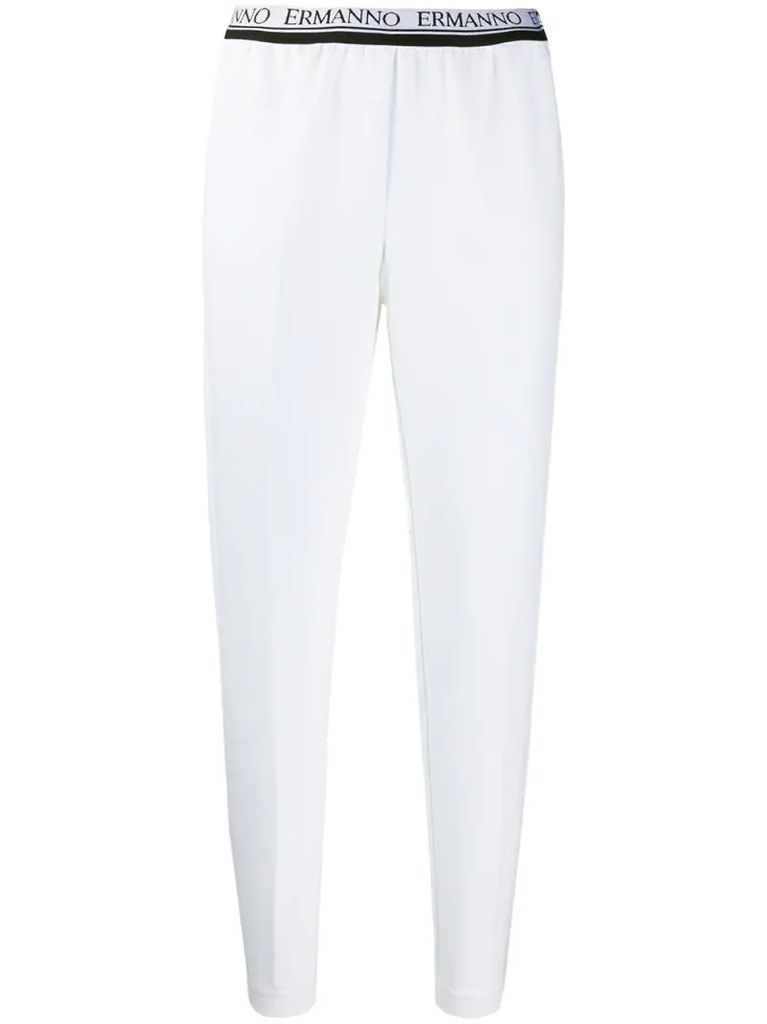 logo waistband cropped trousers