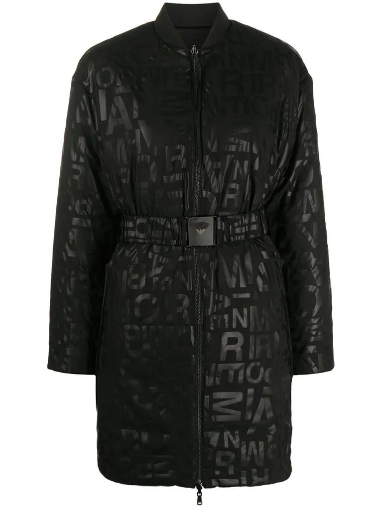 graphic-print puffer coat