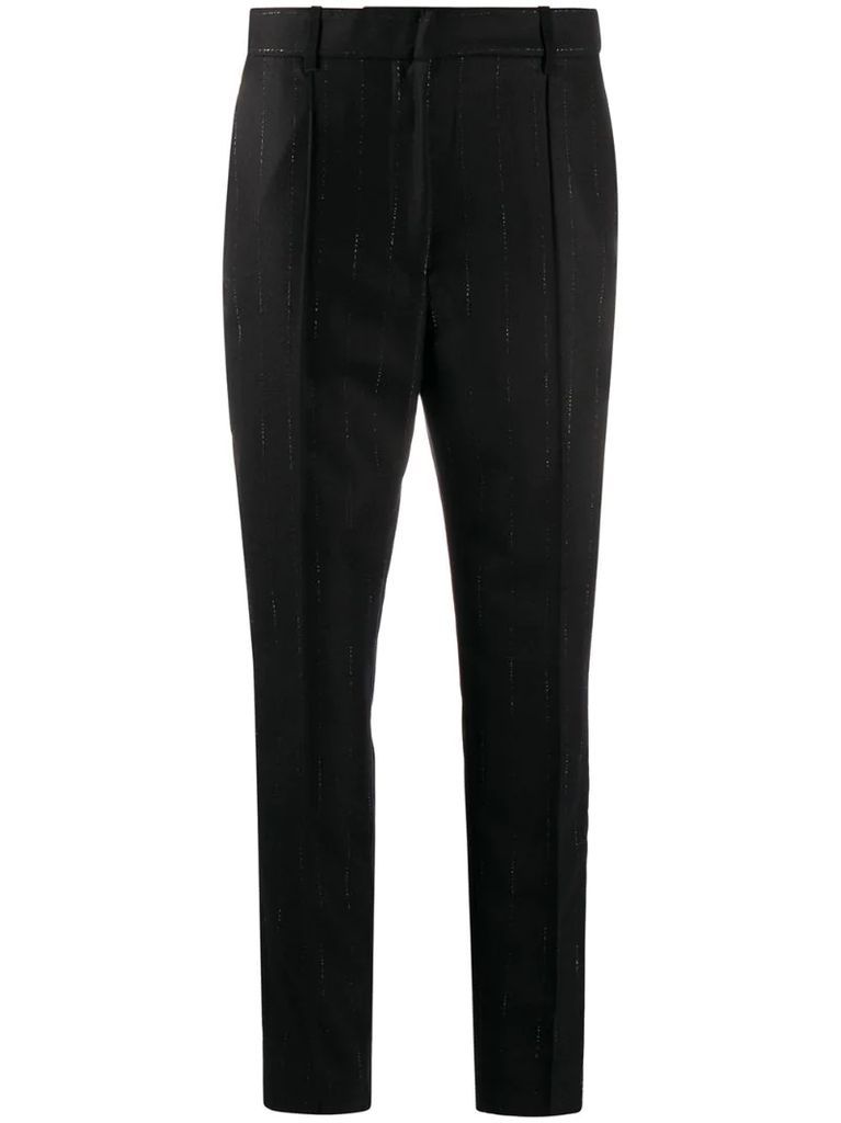 low-waist tapered trousers