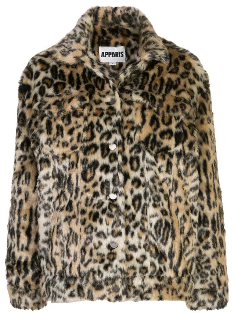 Lauren leopard faux-fur coat