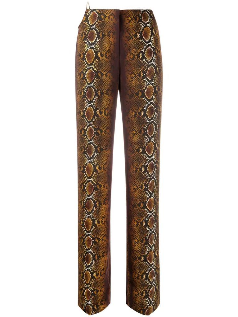 python print ring-embellished trousers