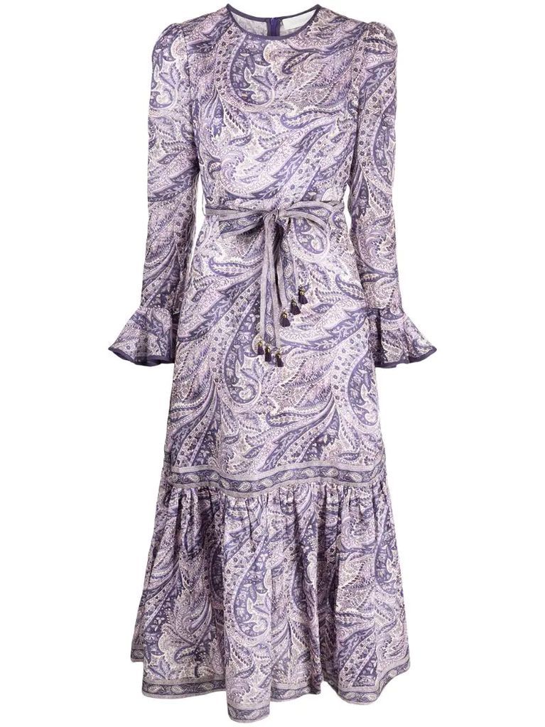 Brighton paisley-print mid-length dress