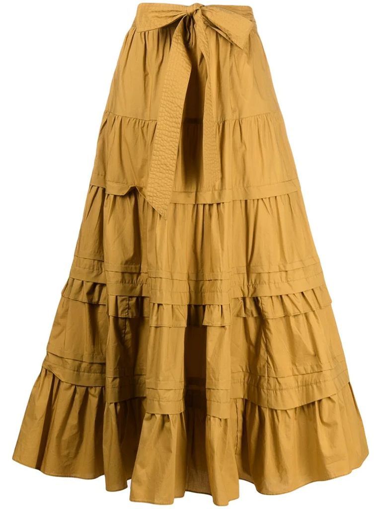 Sigrid tiered cotton skirt