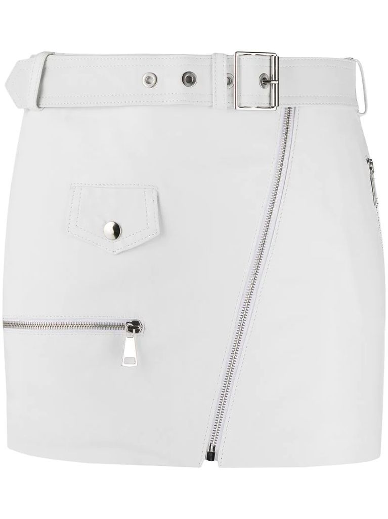 buckle and zip detail skirt
