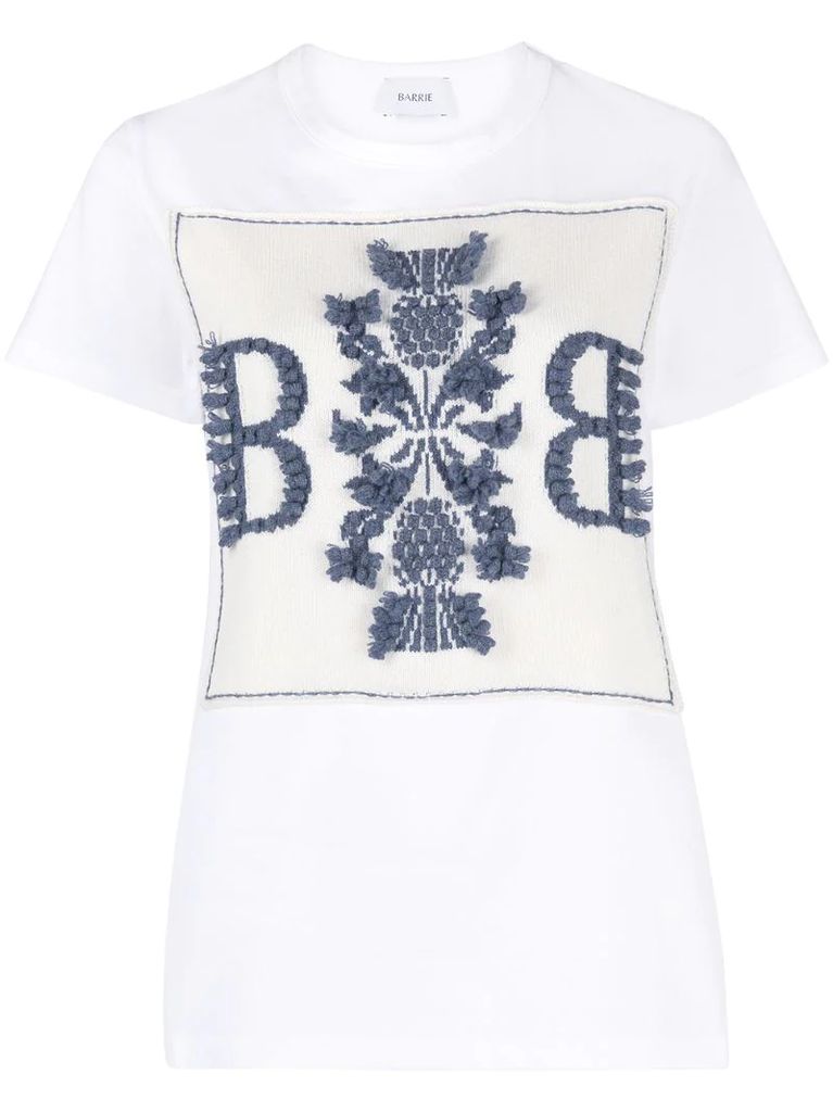 cashmere-embroidered T-shirt