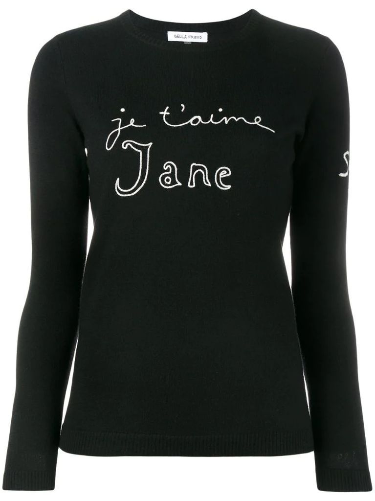 'Je t'aime Jane' sweater