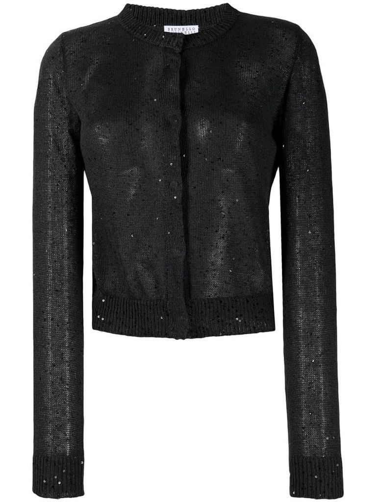 sequin knit cardigan