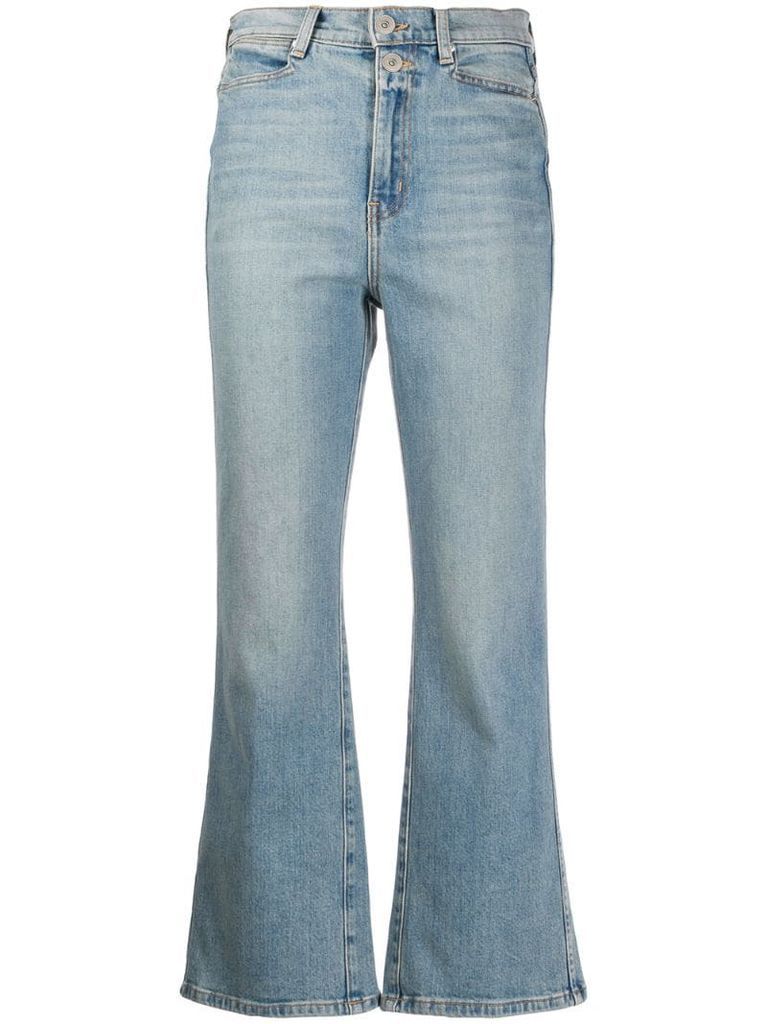 cropped flared mid-rise jeans