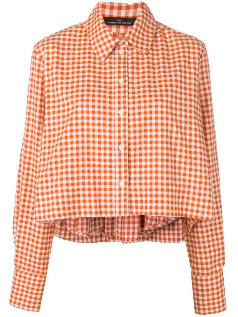 checked back pleat shirt