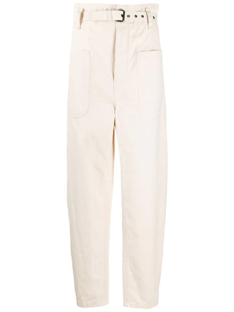 wide leg straight trousers