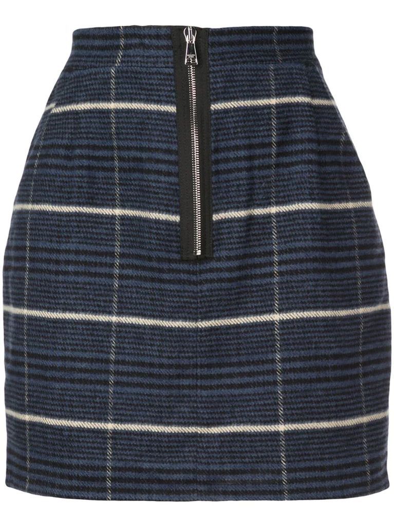 checked zip mini skirt