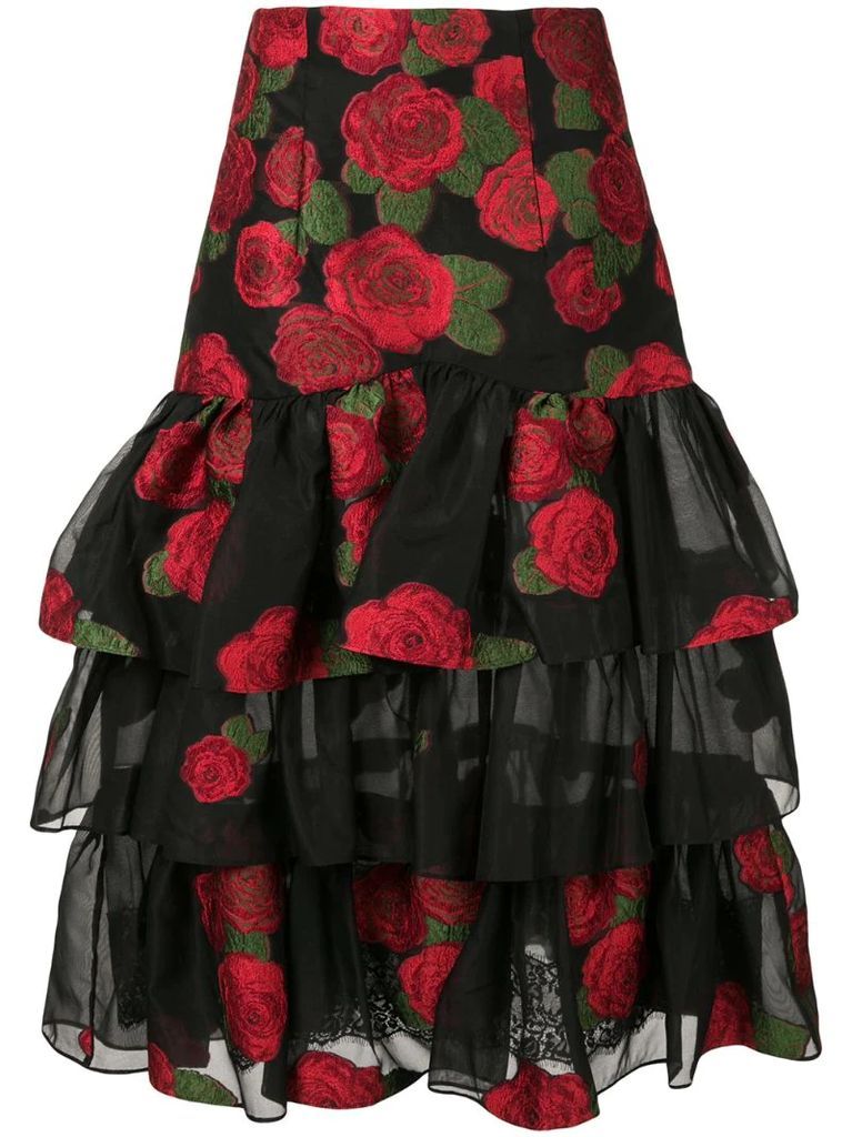 roses ruffle skirt