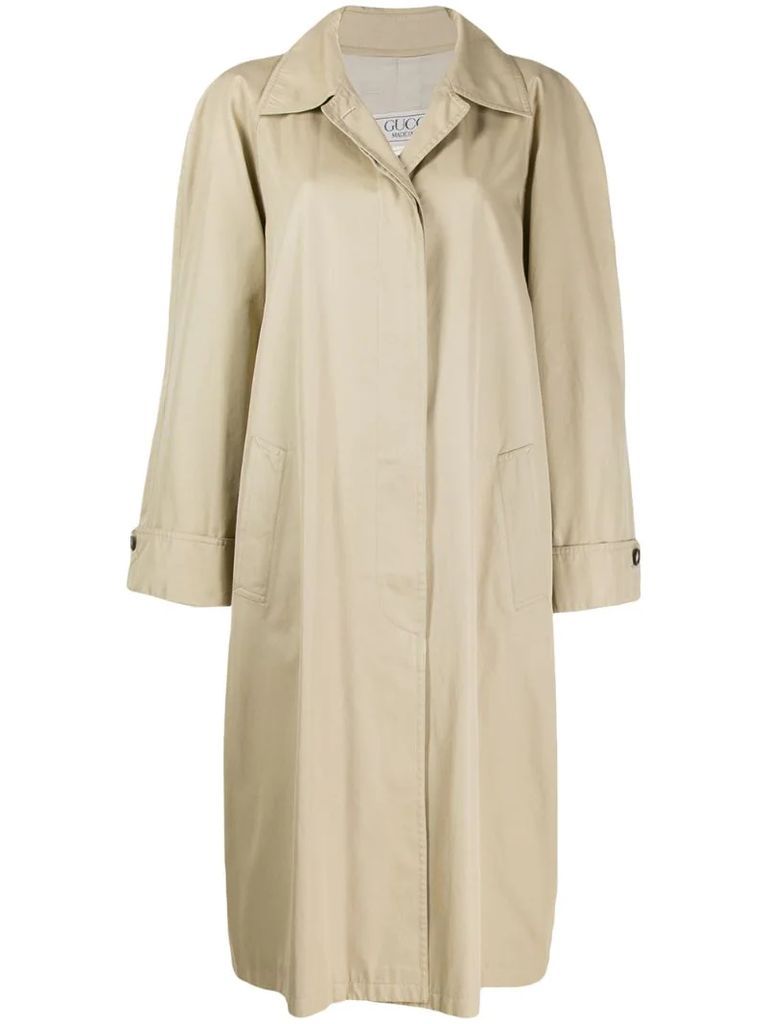 1980's concealed fastening loose midi coat
