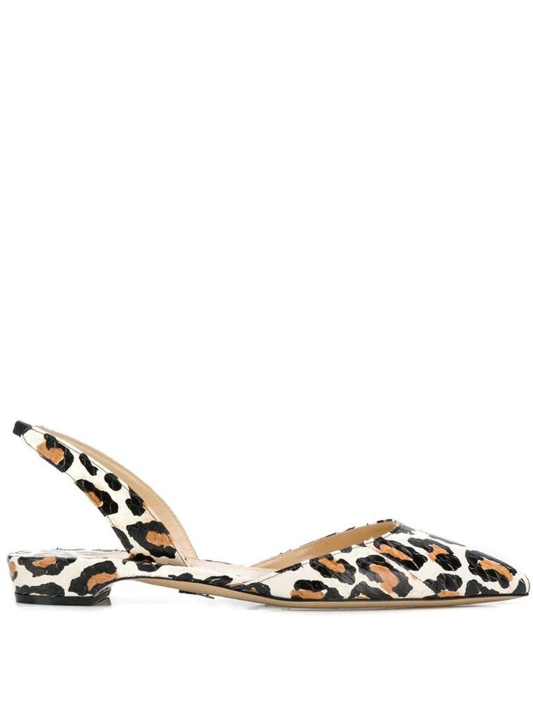 leopard printed sling-back sandals