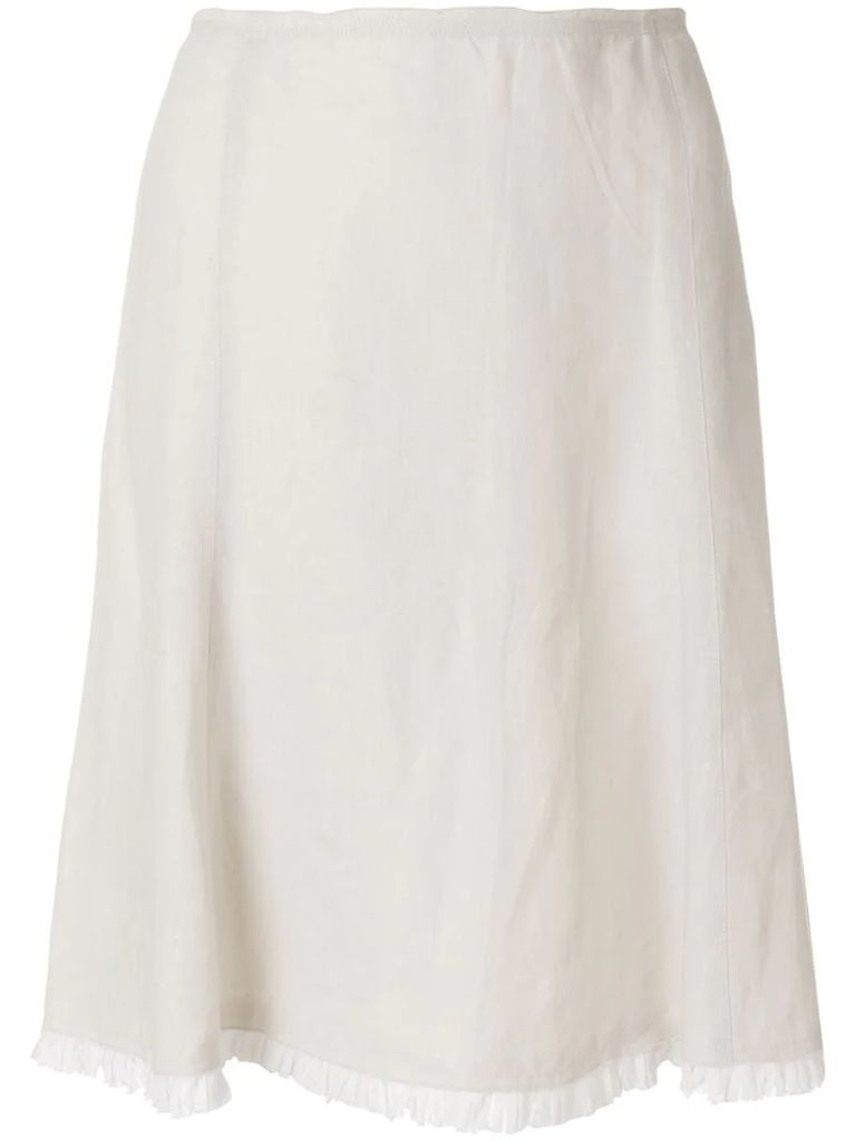 pleated hem A-line skirt