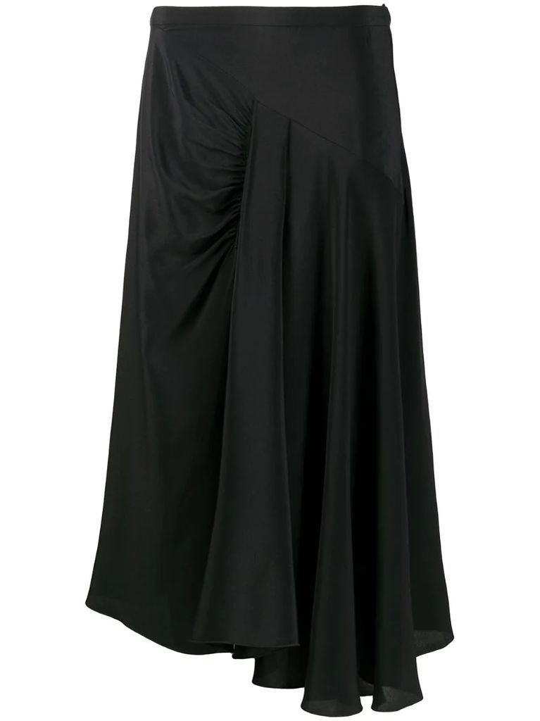 high-waisted draped skirt