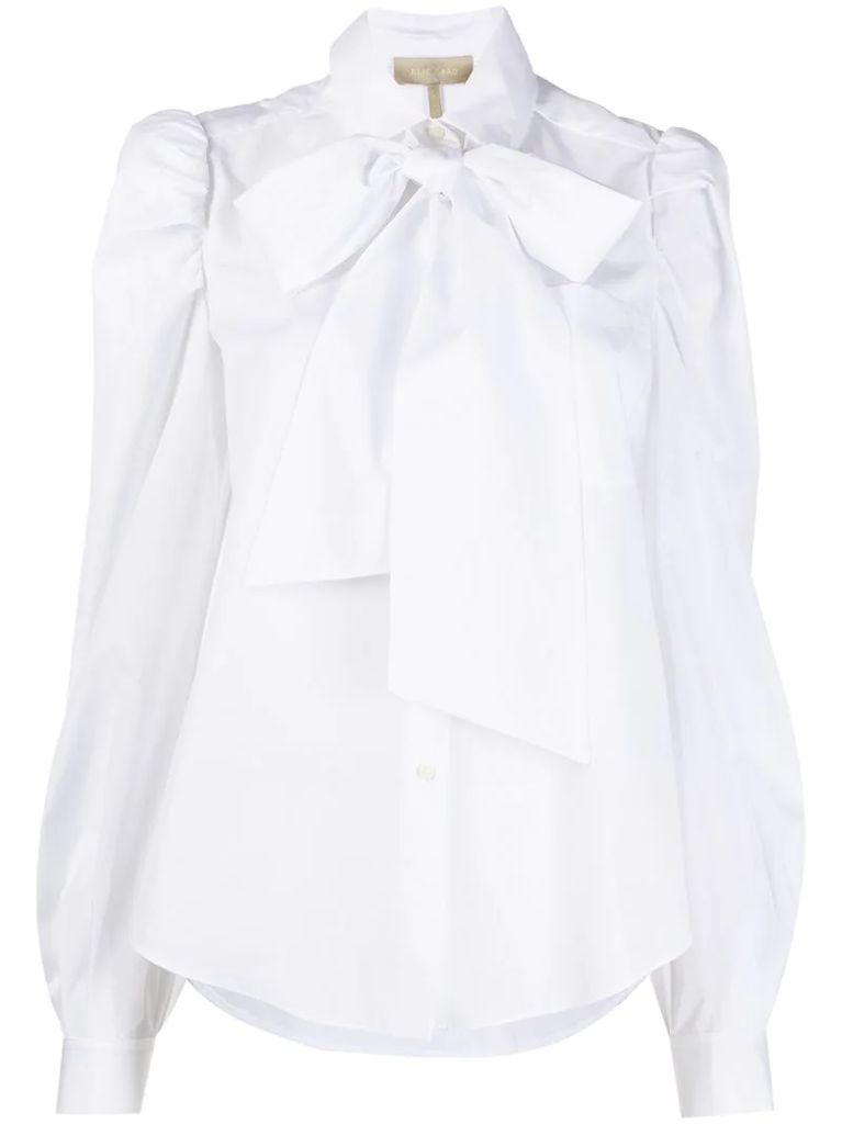 bow-front cotton shirt