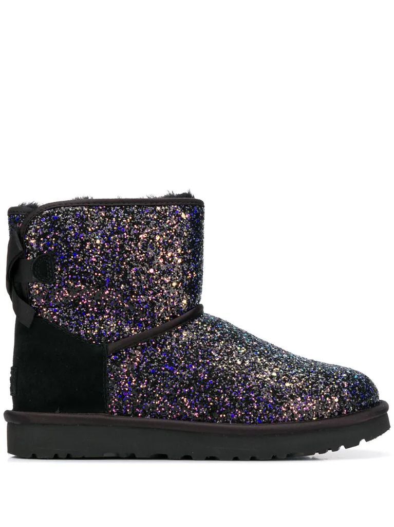 Bow Cosmos glitter boots
