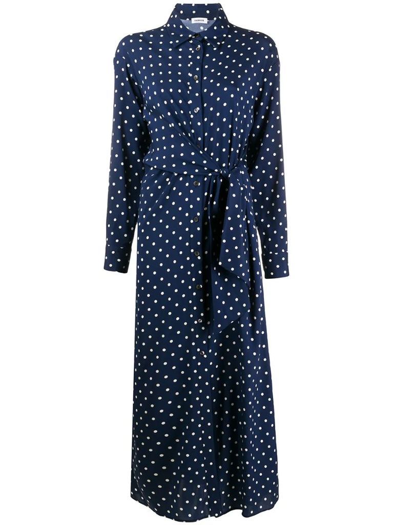 polka-dot print gathered dress
