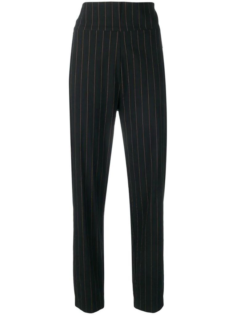 1990's pinstripe high-rise trousers
