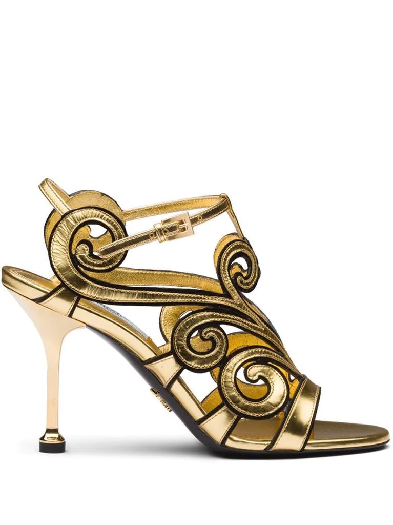 baroque-style ankle strap sandals