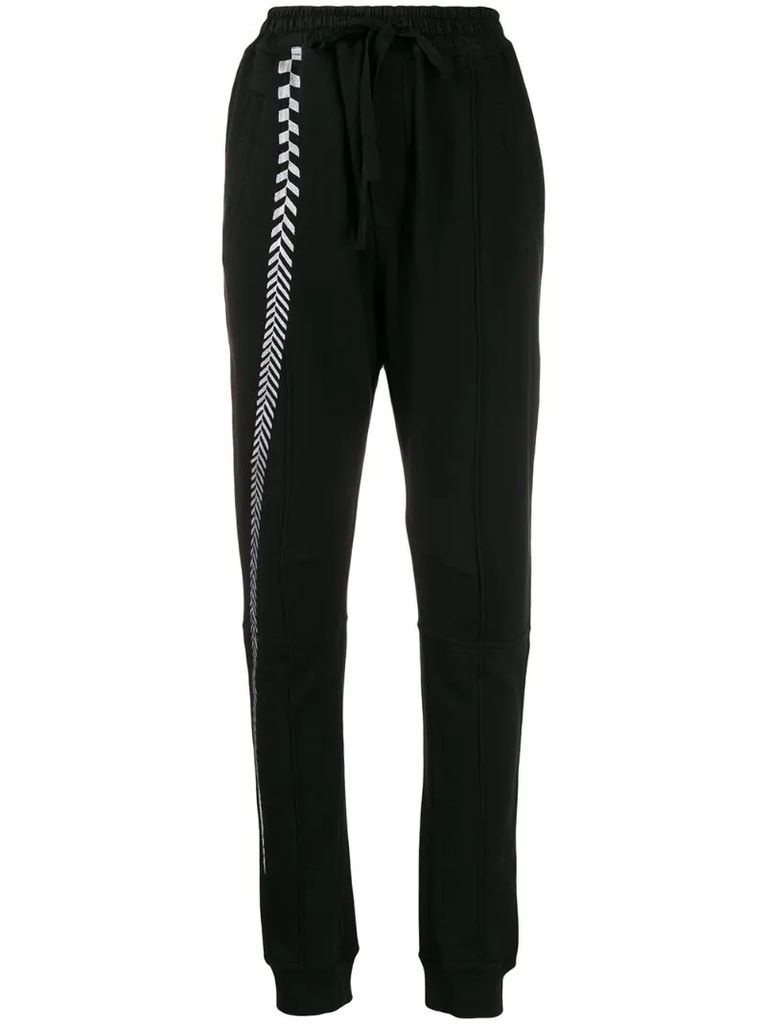 embroidered panel track pants