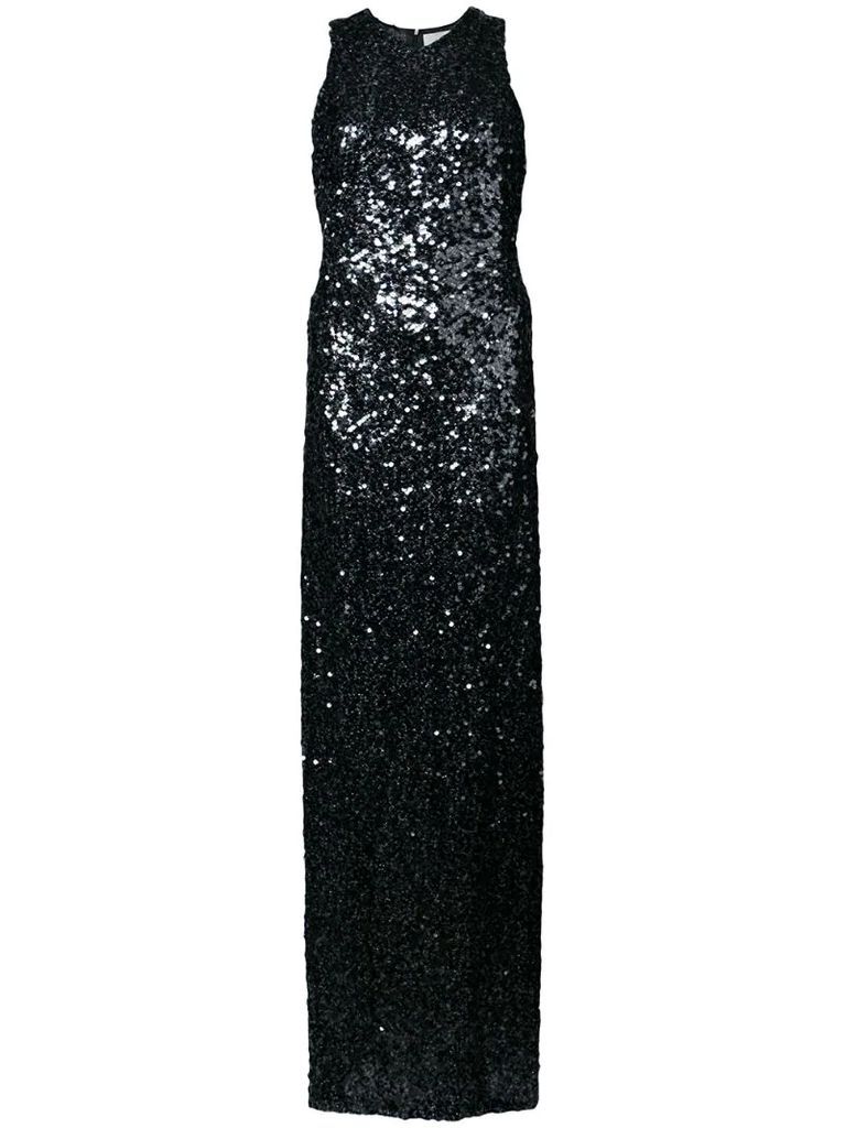sequin embroidered gown