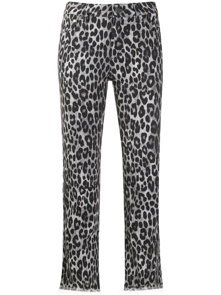 cheetah pattern cropped trousers