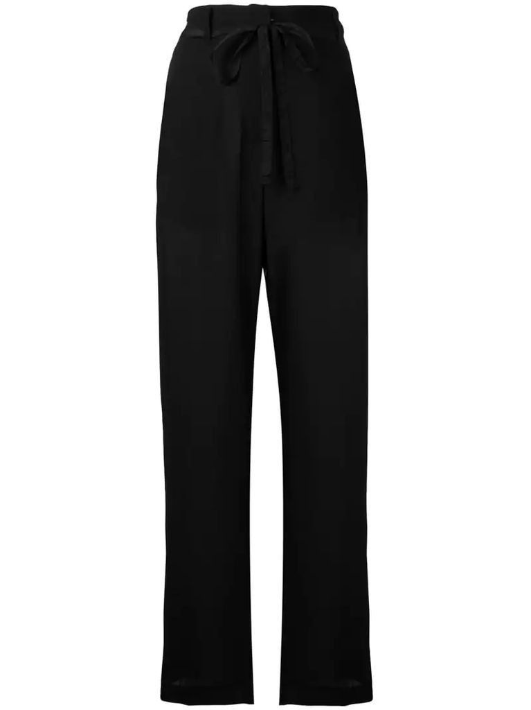 belted tailored trousers