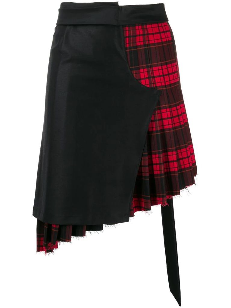 deconstructed tartan skirt