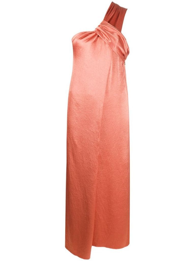 satin wrapped neck dress