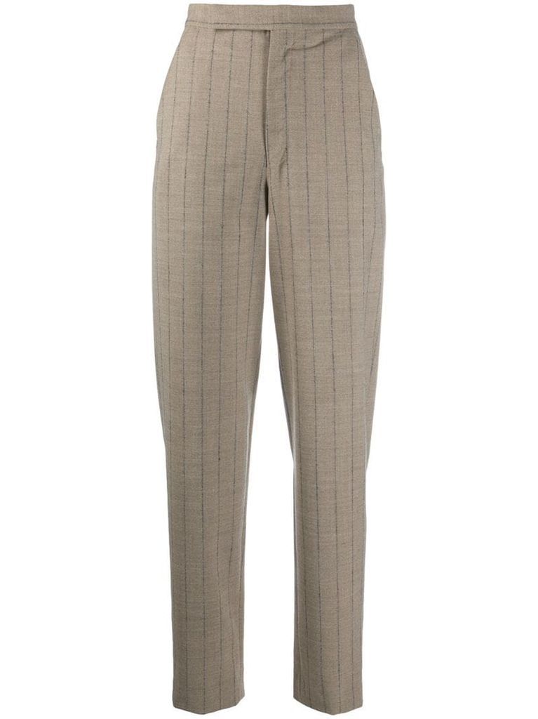 tapered pinstripe trousers