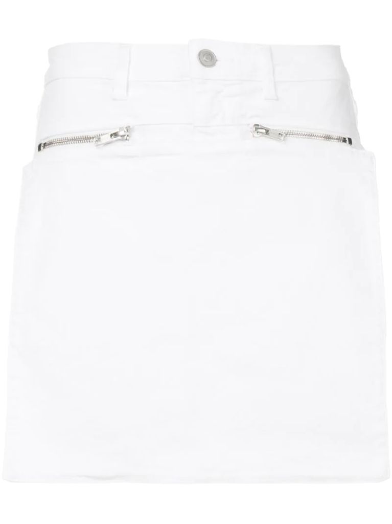 white denim skirt