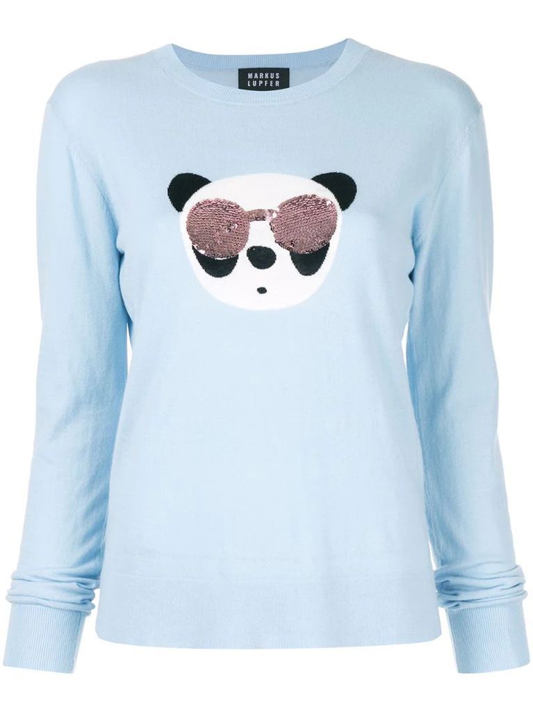Tracy Panda sequin sweater