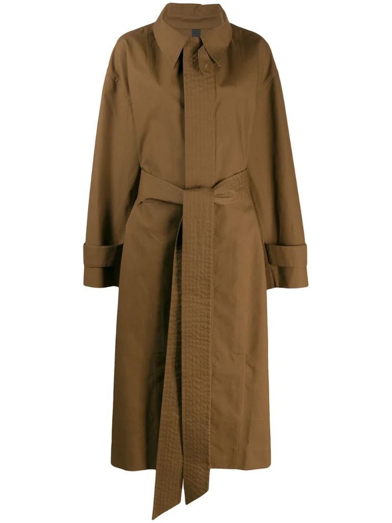 oversized belted trench coat