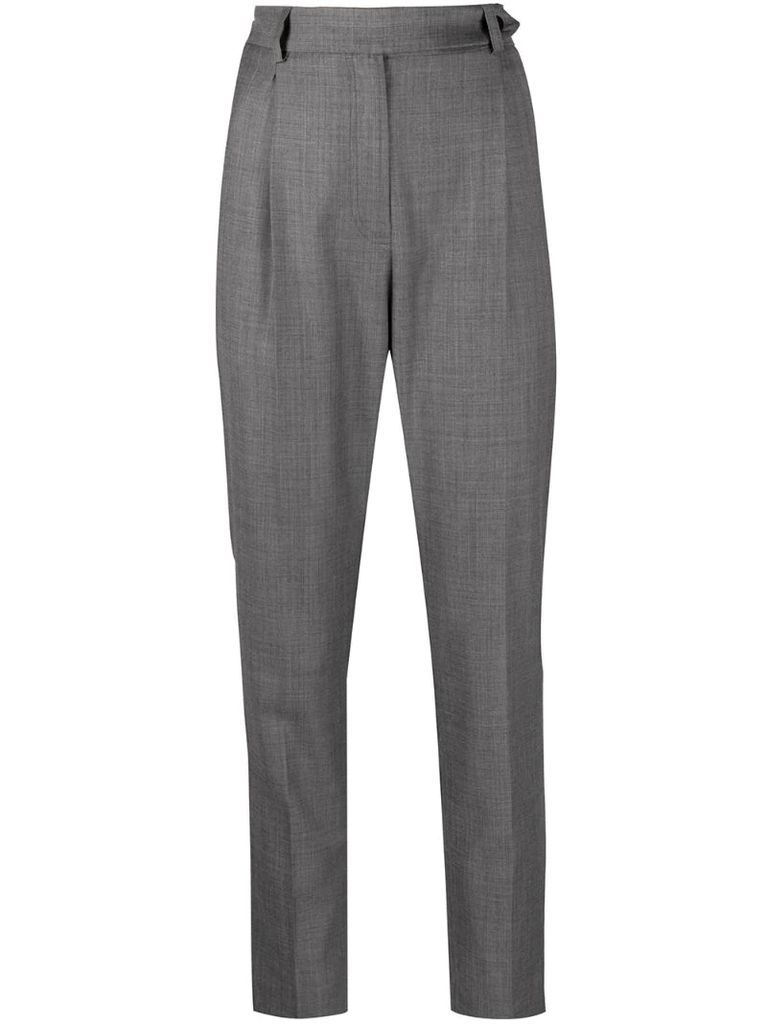 high waist tapered tailored trousers
