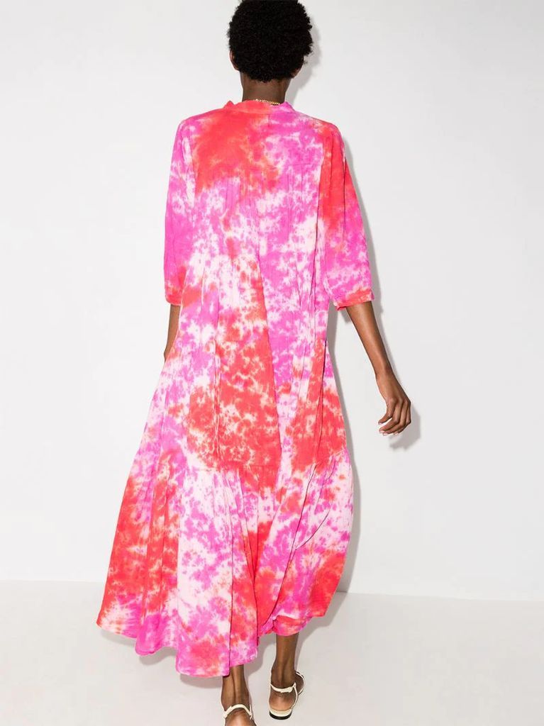 tie-dye print flared dress