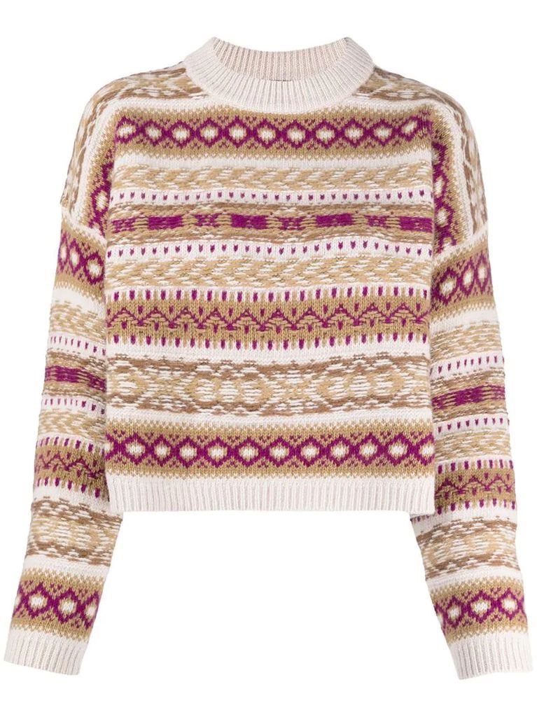 intarsia-knit merino-wool jumper